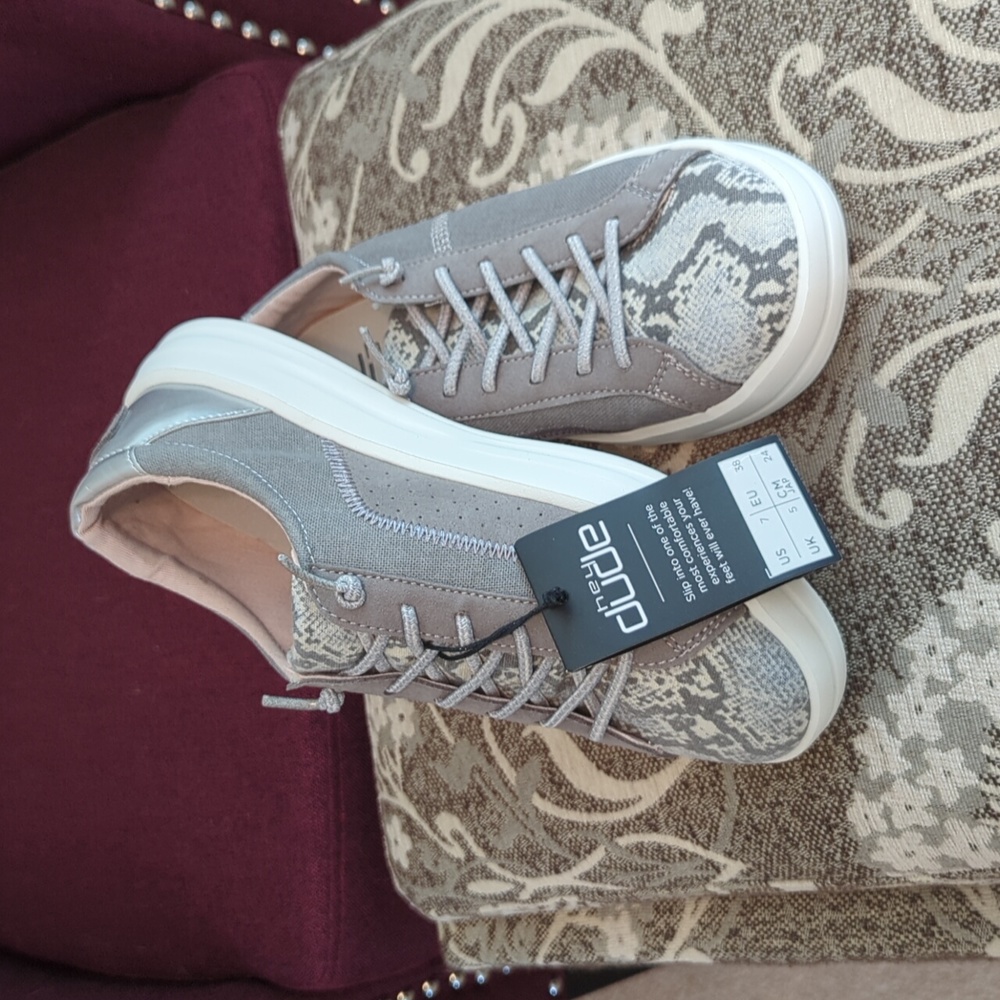NWT Hey Dude Karina Silver Python